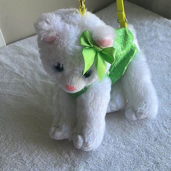 Poochie & Co cat purse, white and green, super cute accessory 🐈🐈🐈💚💚💚 - Picture 9 of 10